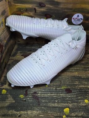 Under Armour Blur Pro Football Cleats White/White/White - 3028220-100 Men Sz 12